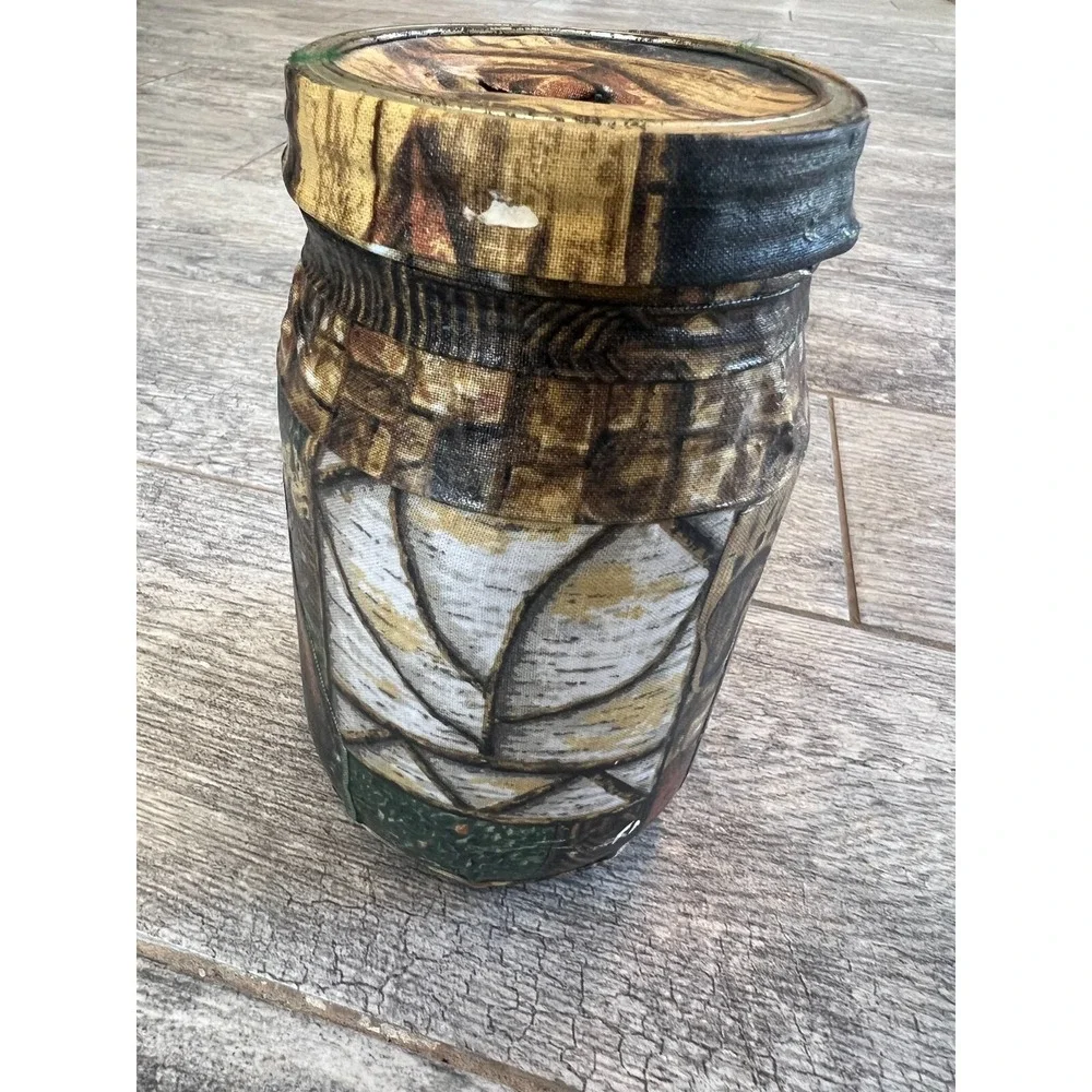 Hunting Man Cave Mason Jar Decoupage Handmade‎ Storage Hunting Wildlife Camo